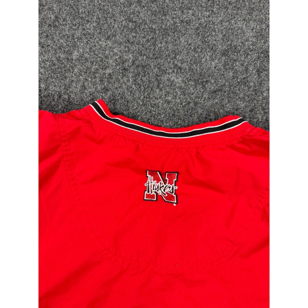 Nebraska Cornhuskers Windbreaker Pullover Jacket Red Spellout 2XL XXL Huskers - Picture 6 of 8